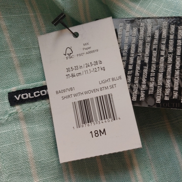 VOLCOM Baby NEW Button Up Shirt & Chino Pants - Picture 8 of 9